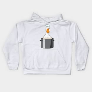 Duck Chef Cooking pot Chef hat Kids Hoodie